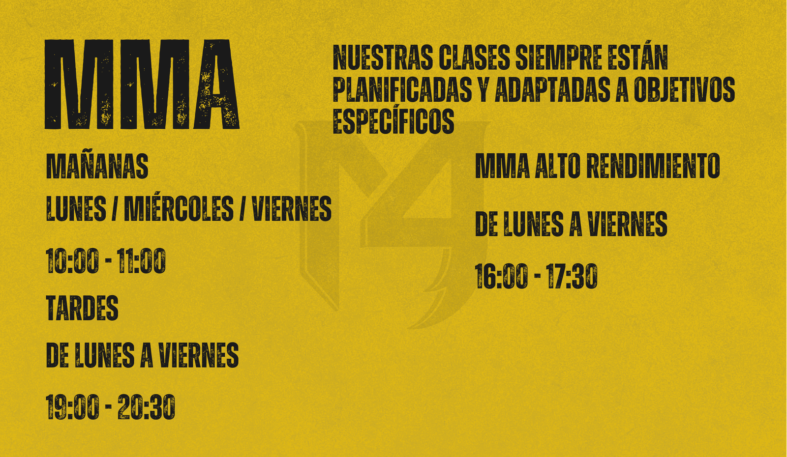 Horario MMA M4RTIAL